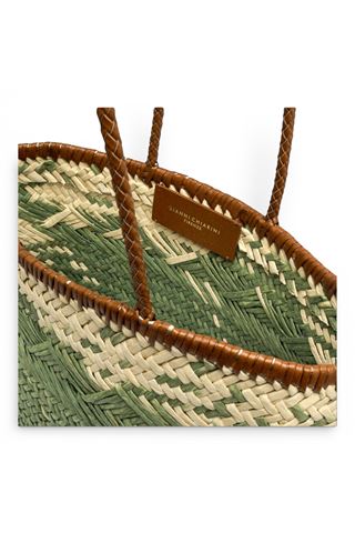 Borsa Gianni Chiarini in paglia intrecciata naturale pistacchio. GIANNI CHIARINI | 11312-WILLOW